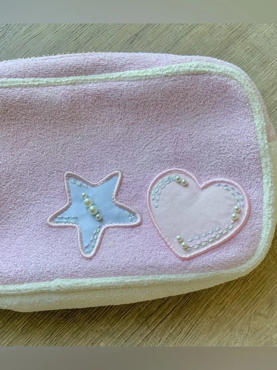 Stoney Clover Lane Terry Cloth Small Pouch w/ Patches OS - Picture 9 of 10